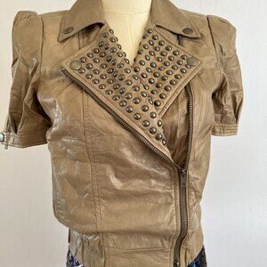 Bird by Juicy Couture Studded Leather Moto Jacket – Rockstar Chic! 🔥